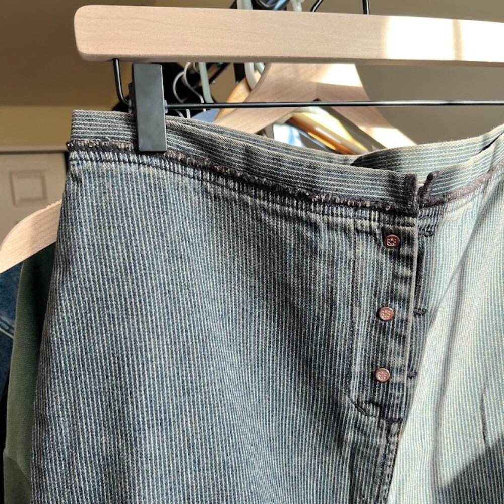 Sundance Denim Skirt, Maxi, Blue striped, Size 8